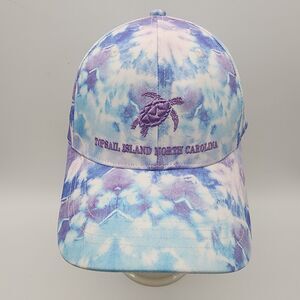 Topsail Island Embroidered Sea Turtle Cap Hat Lavender Tie Dye Adjustable Womens